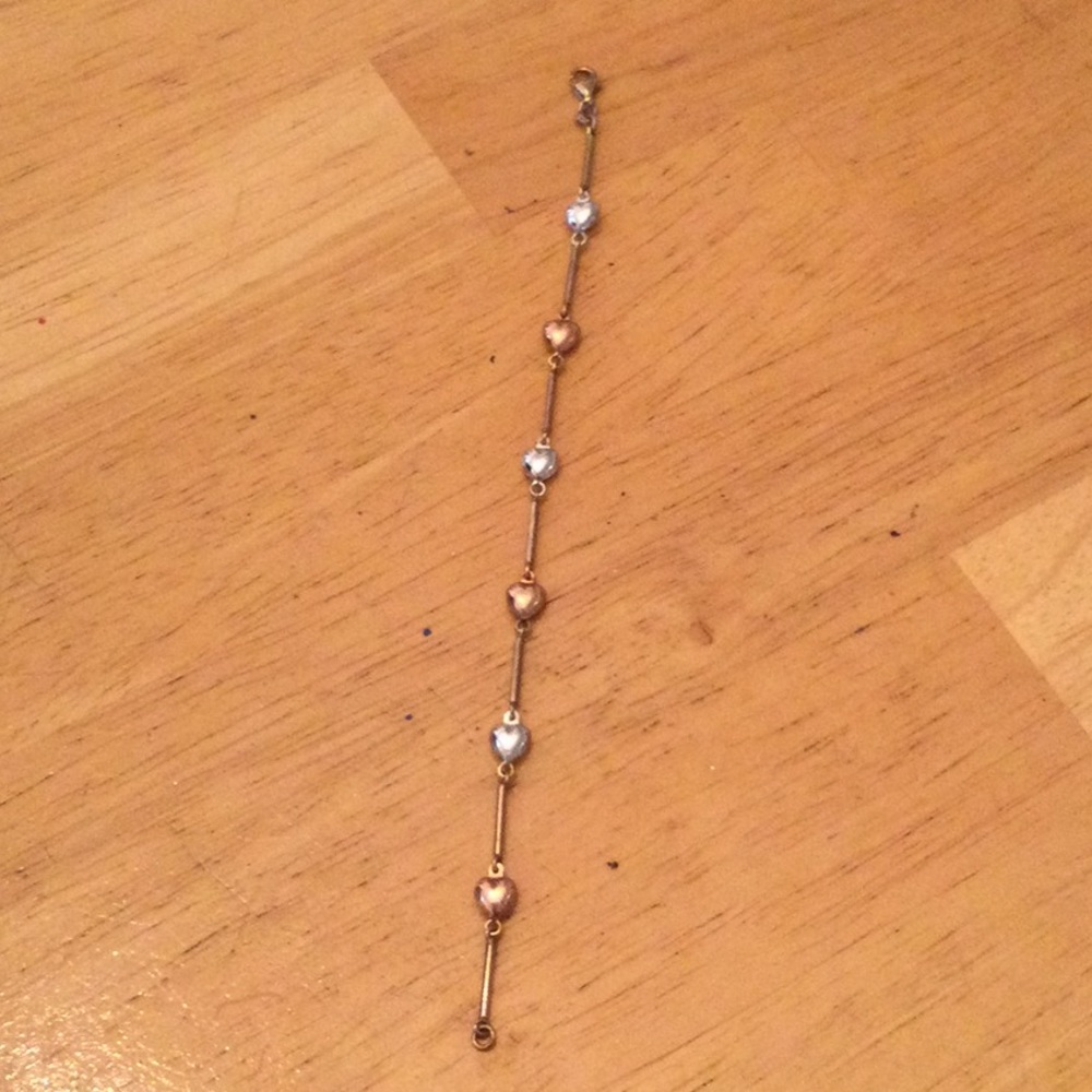 Two tone heart bracelet